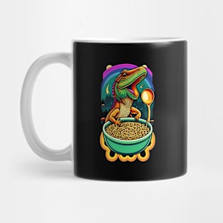 Funny Bearded Dragon Eating Ramen Noodles Mug